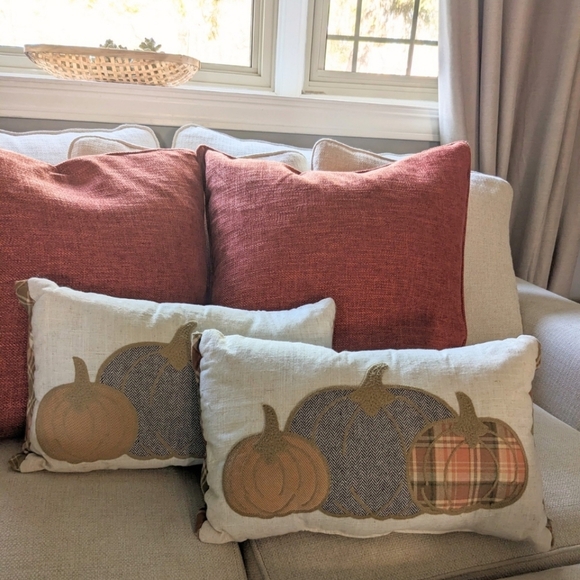 Kirkland's Home Rustic Fall Pumpkin Throw Pillows Thanksgiving Decor - Picture 1 of 2